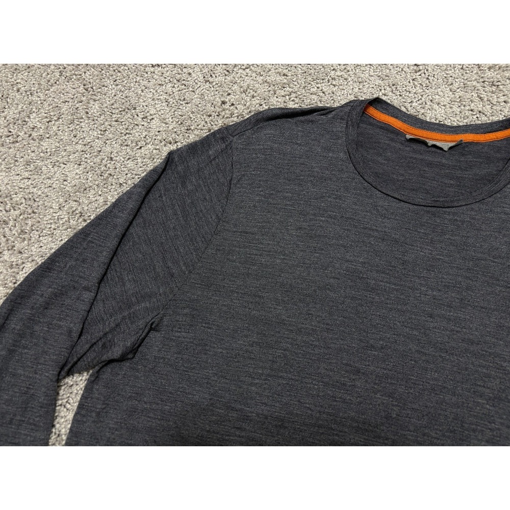 ICEBREAKER T-Shirt Cool Lite Long Sleeve Base Layer Tee Gray Performance Mens XL - Picture 3 of 15